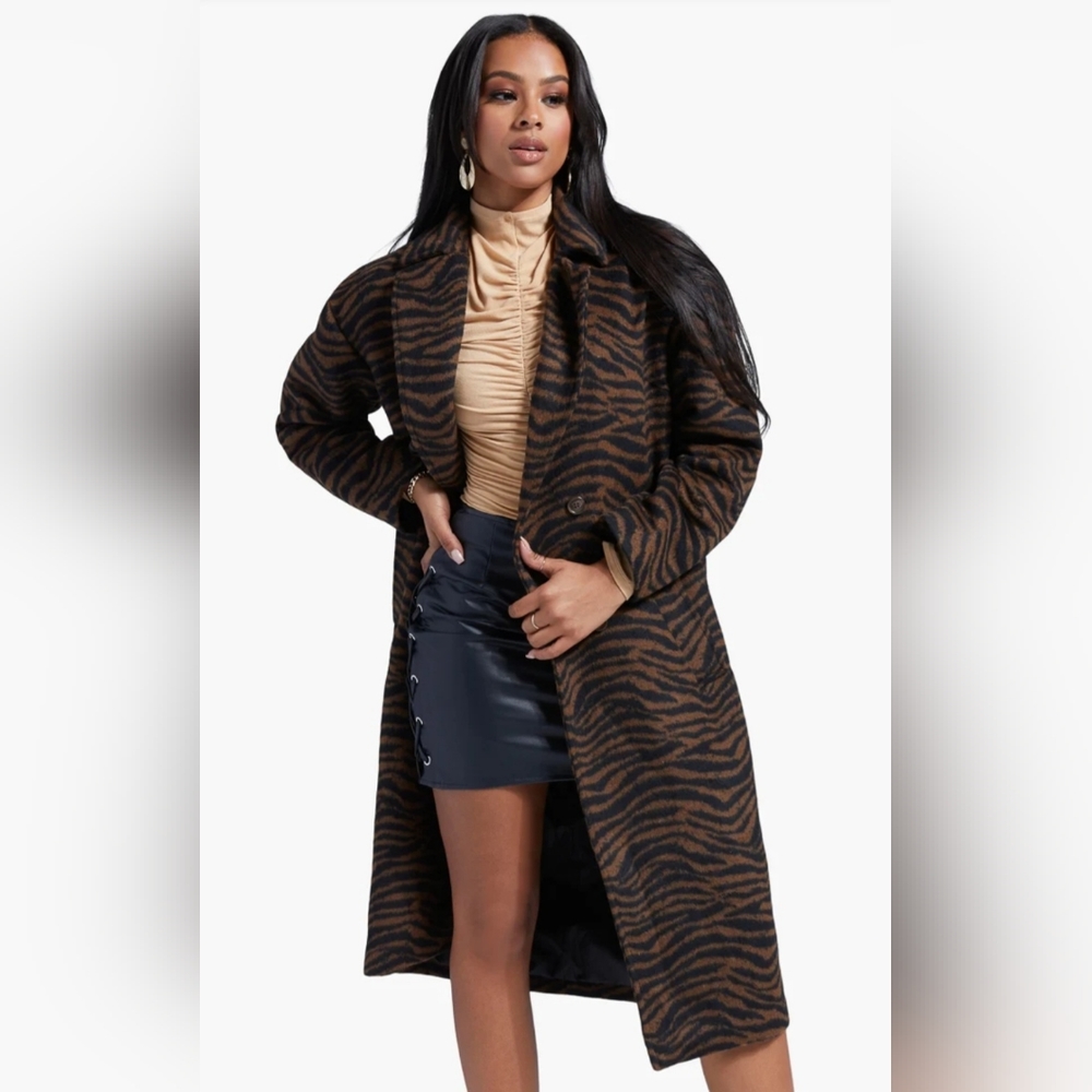 NEW Zebra Cocoon Coat size M